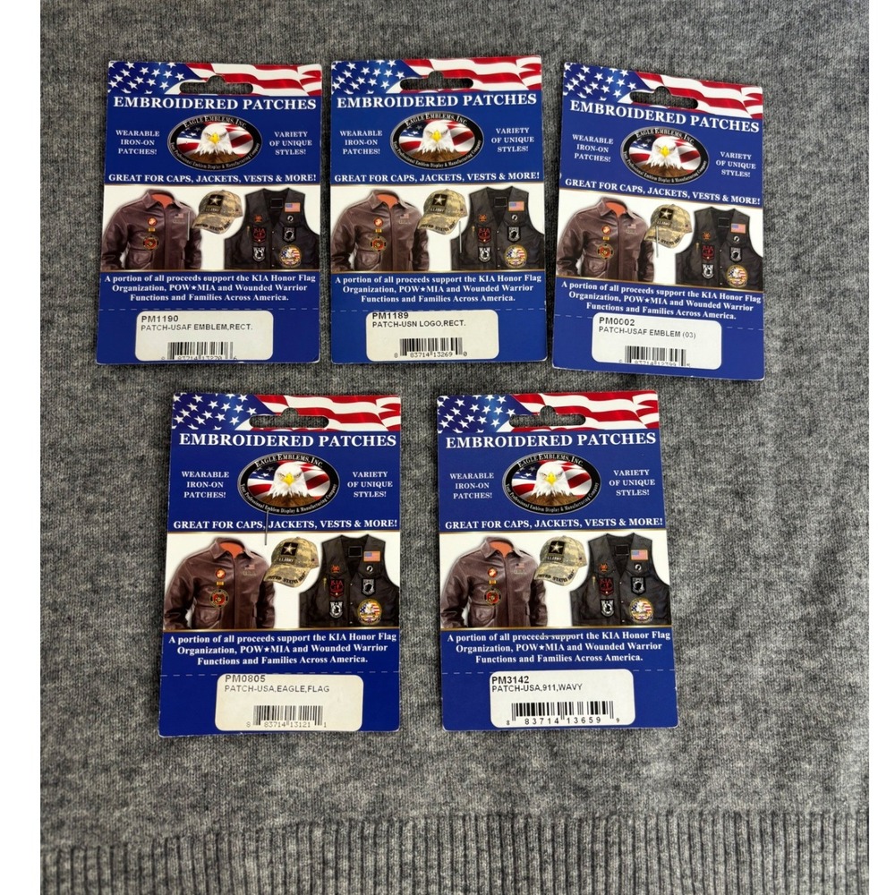 Lot of 5 US Military Patches Air Force Navy American Flag 9/11 Commemorative NEW - Picture 3 of 3